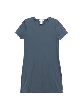 ATHLETA Essential Tee Dress Gray Short Sleeve Supima Cotton Stretch SMALL